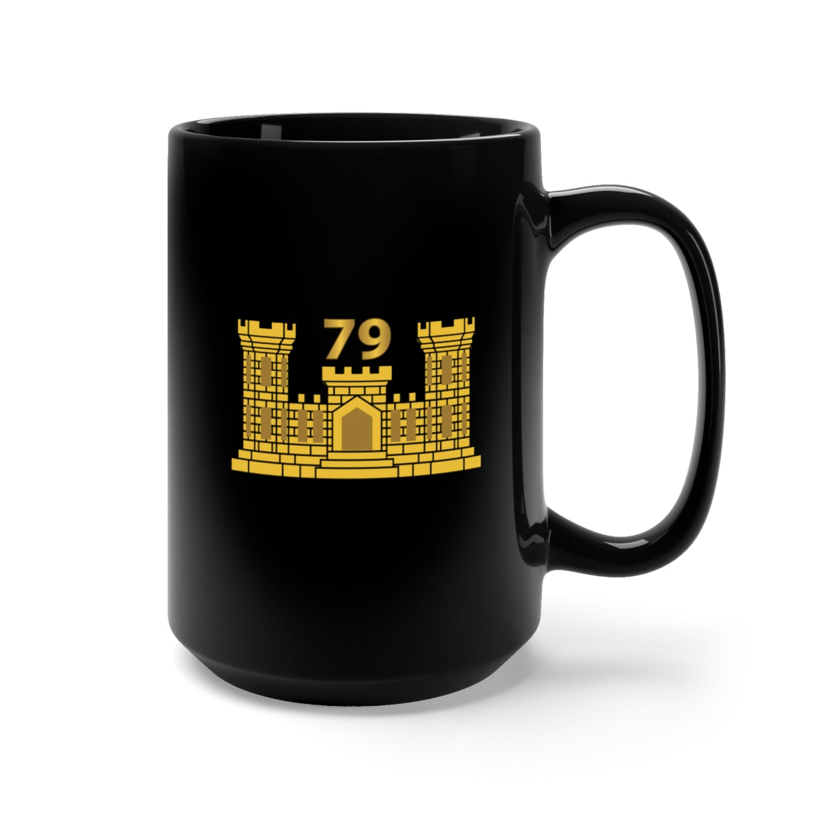 Black Mug 15oz - Army - 79th Engineer Battalion - ENG Branch X 300