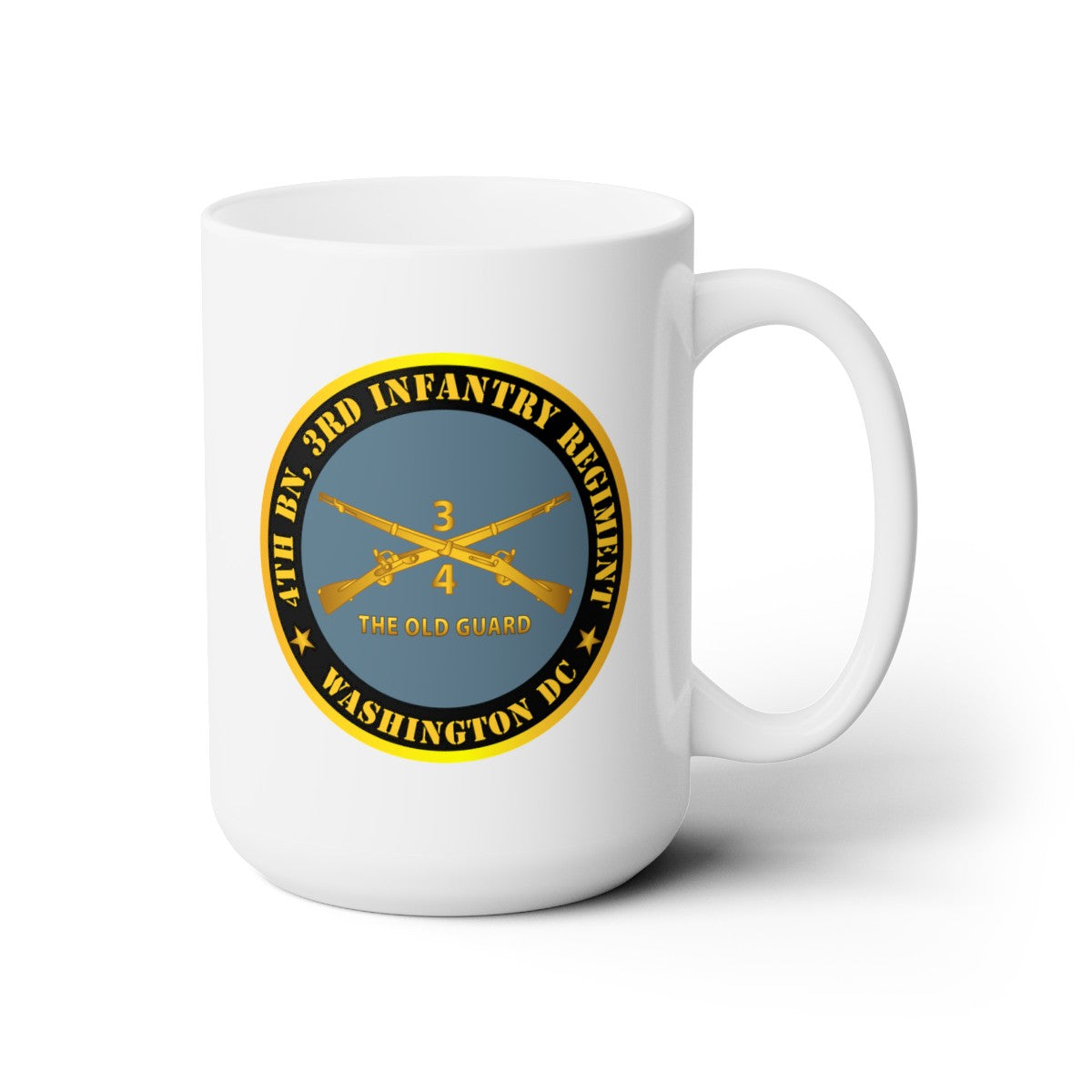White Ceramic Mug 15oz - Army - 4th Bn 3rd Infantry Regiment - Washington DC - The Old Guard w Inf Branch