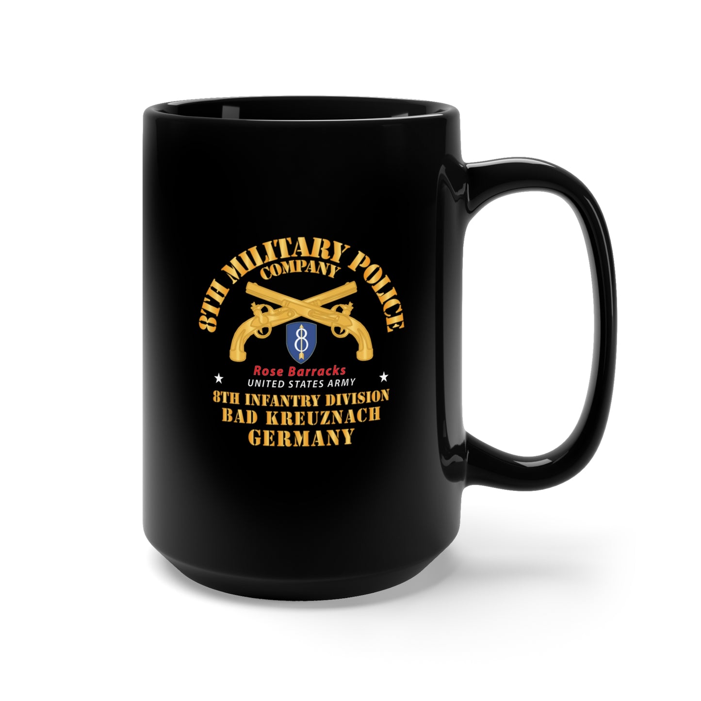 Black Mug 15oz - Army - 8th MP Company - 8th ID - Bad Kreuznach Germany X 300