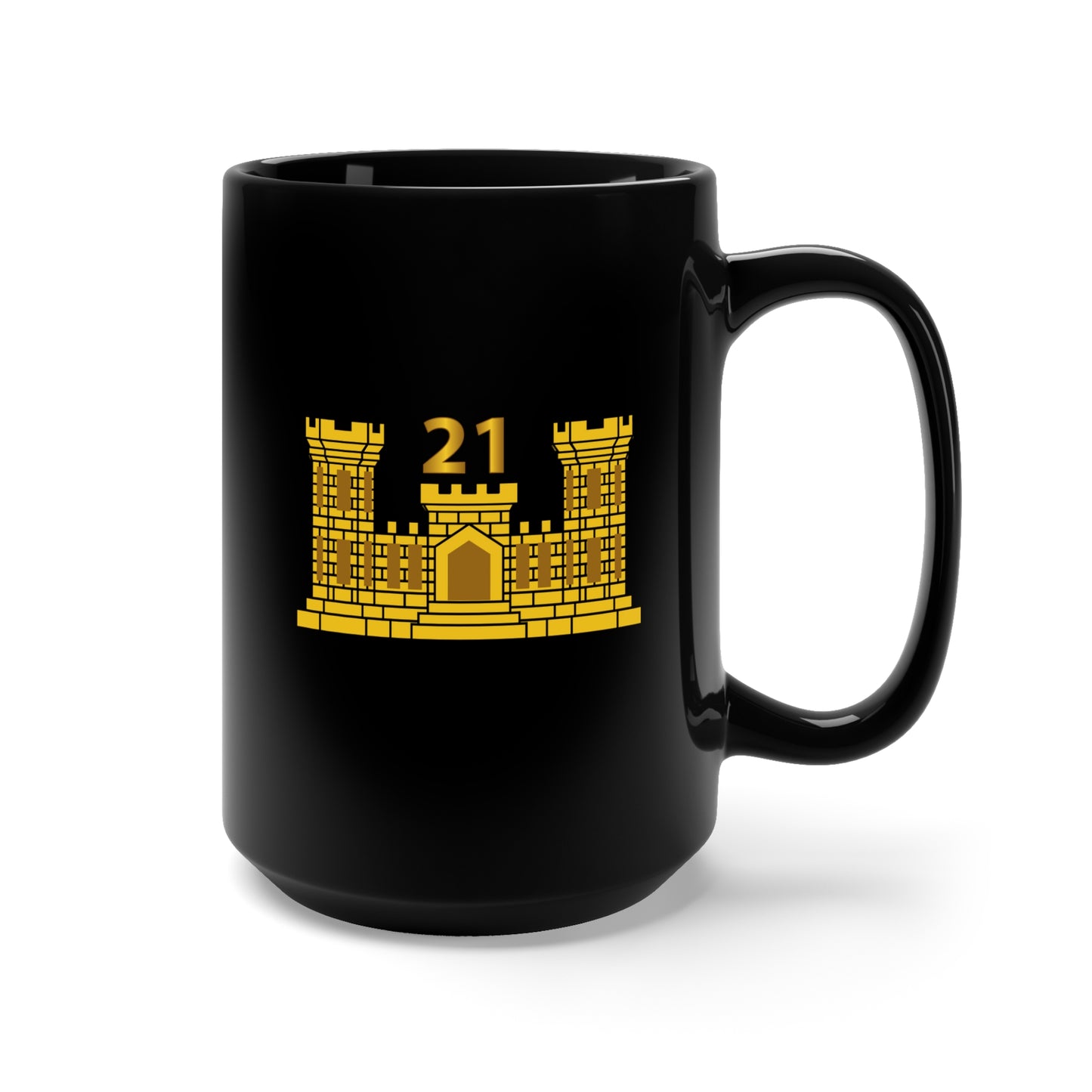 Black Mug 15oz - 21st Engineer Battalion w Number wo Txt