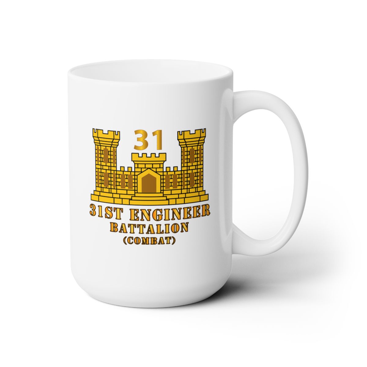 White Ceramic Mug 15oz - Army - 31st Engineer Battalion (Combat) w ENG Branch