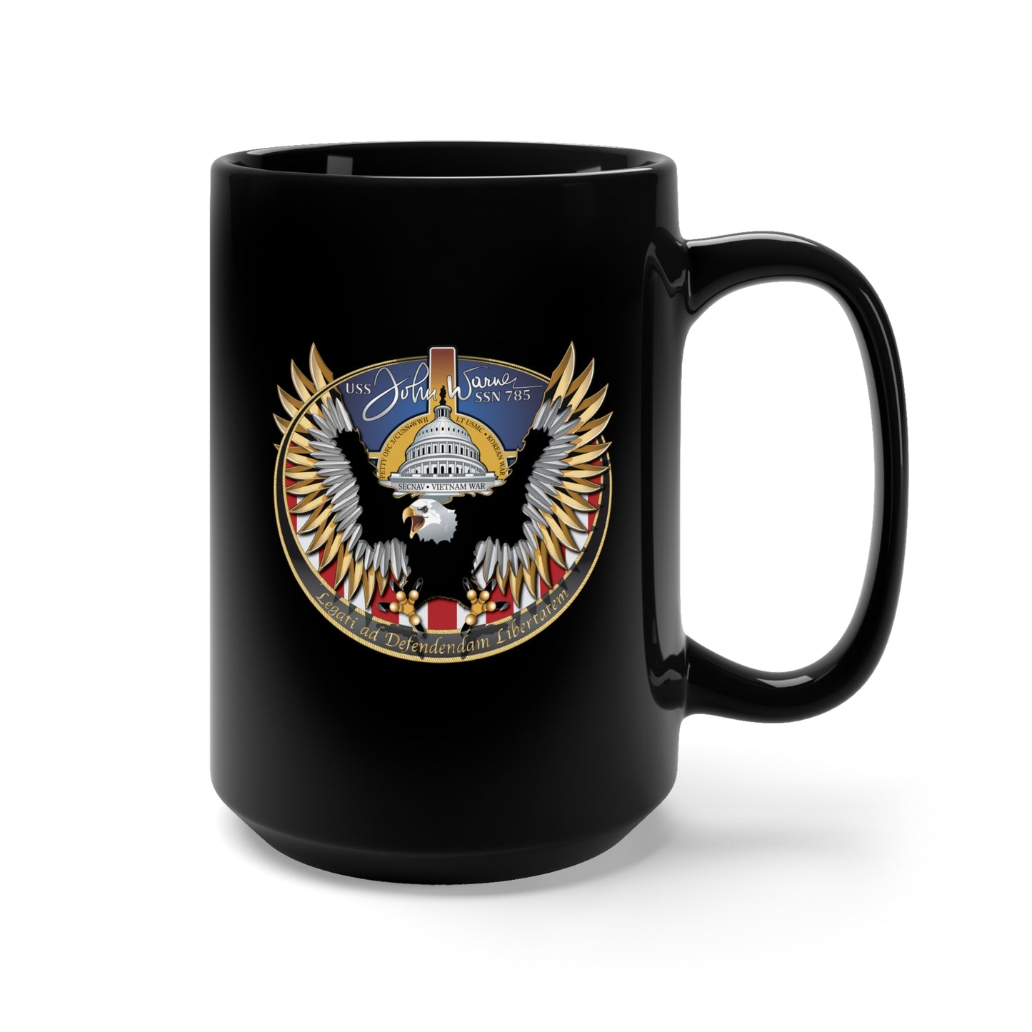 Black Mug 15oz - USS John Warner (SSN 785) X 300