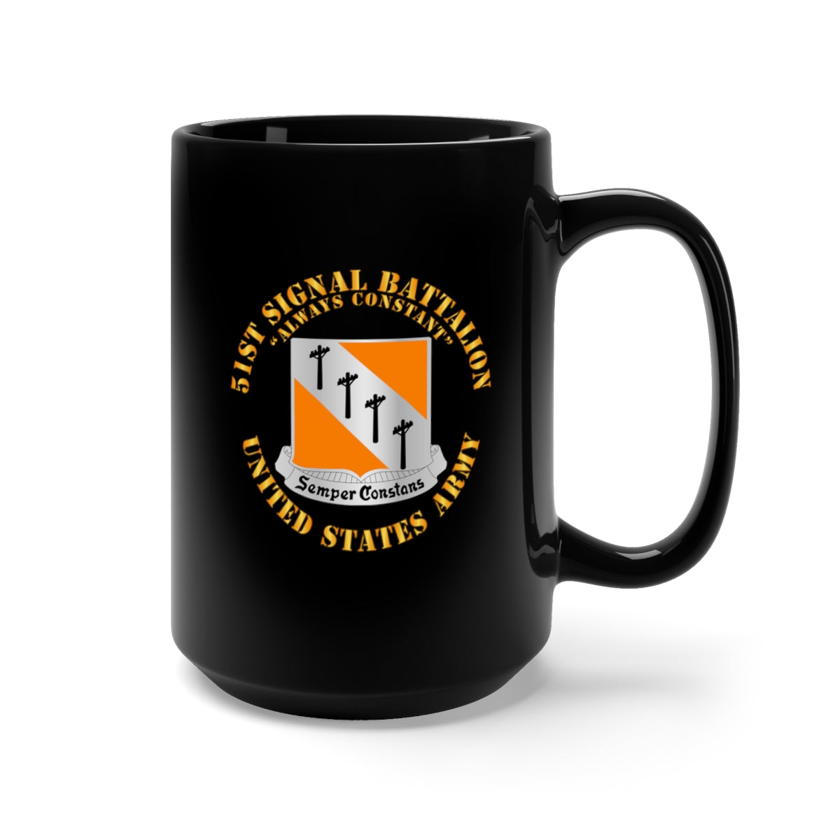 Black Mug 15oz - Army - 51st Signal Battalion - US Army