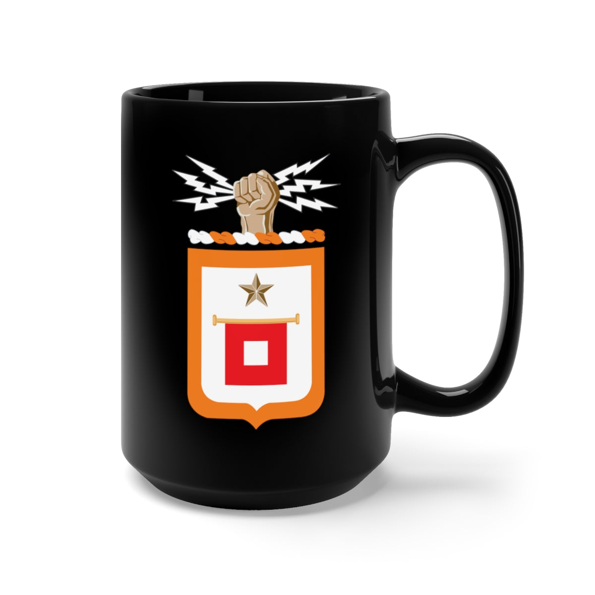 Black Mug 15oz - Army - Fort Gordon Center - Signal School, COA X 300