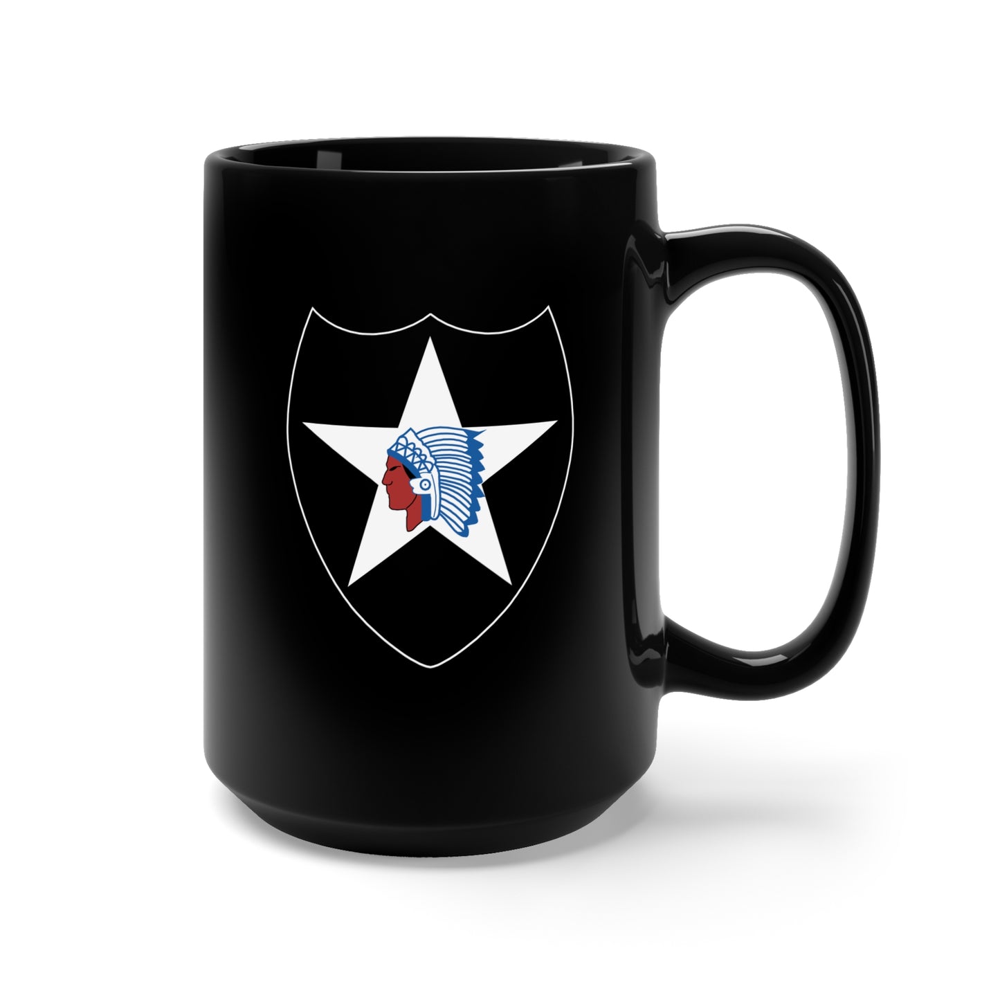 Black Mug 15oz - SSI - 2nd Infantry Division wo Txt X 300