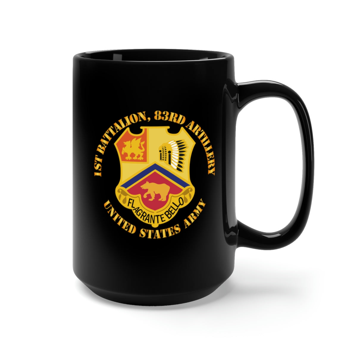 Black Mug 15oz - Army - 1st Bn 83rd Artillery - US Army
