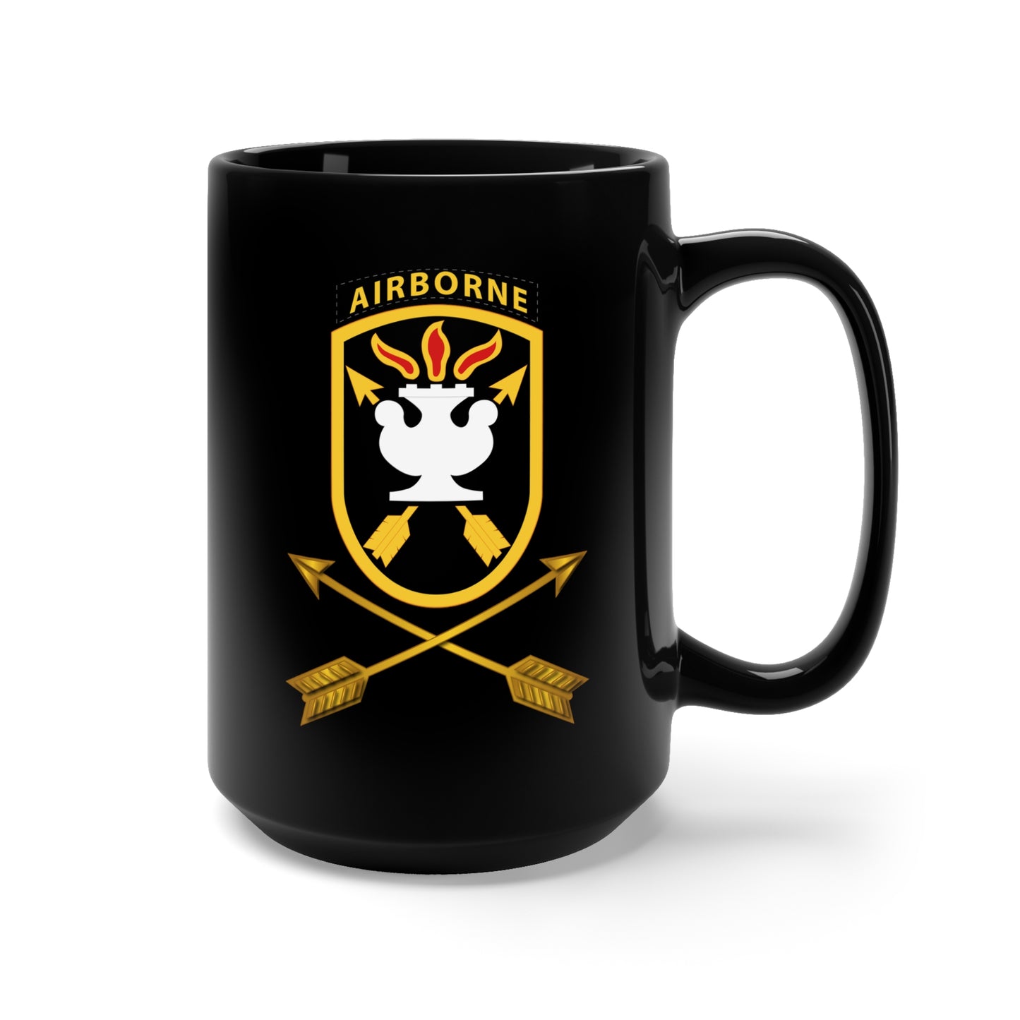 Black Mug 15oz - SOF - JFK Special Warfare Center - School SSI w Branch wo Txt