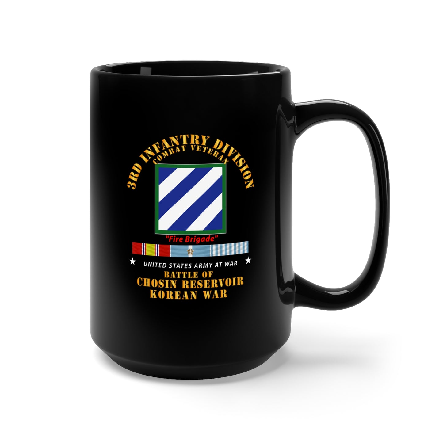 Black Mug 15oz - Army - 3rd ID - Battle Chosin Reservoir w KOREA War SVC