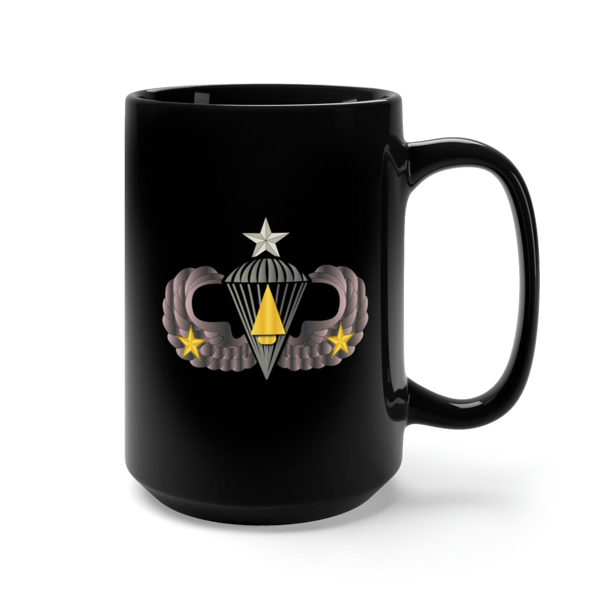 Black Mug 15oz - Army - Combat Paratrooper - Combat Vet wo Txt