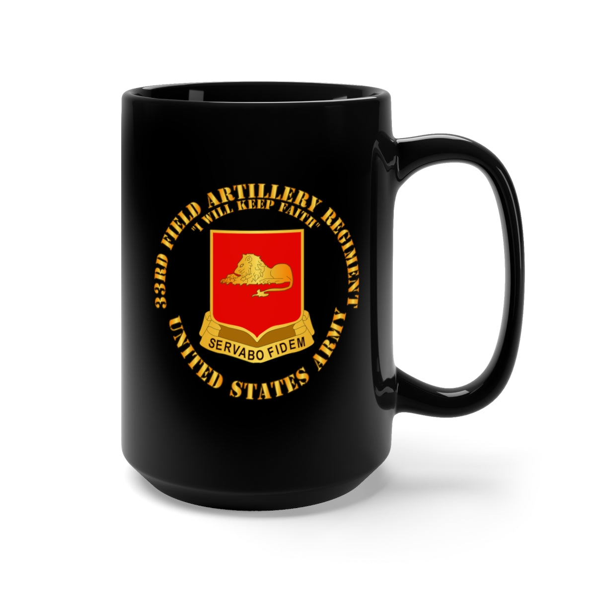 Black Mug 15oz - Army - 33rd FAR - US Army
