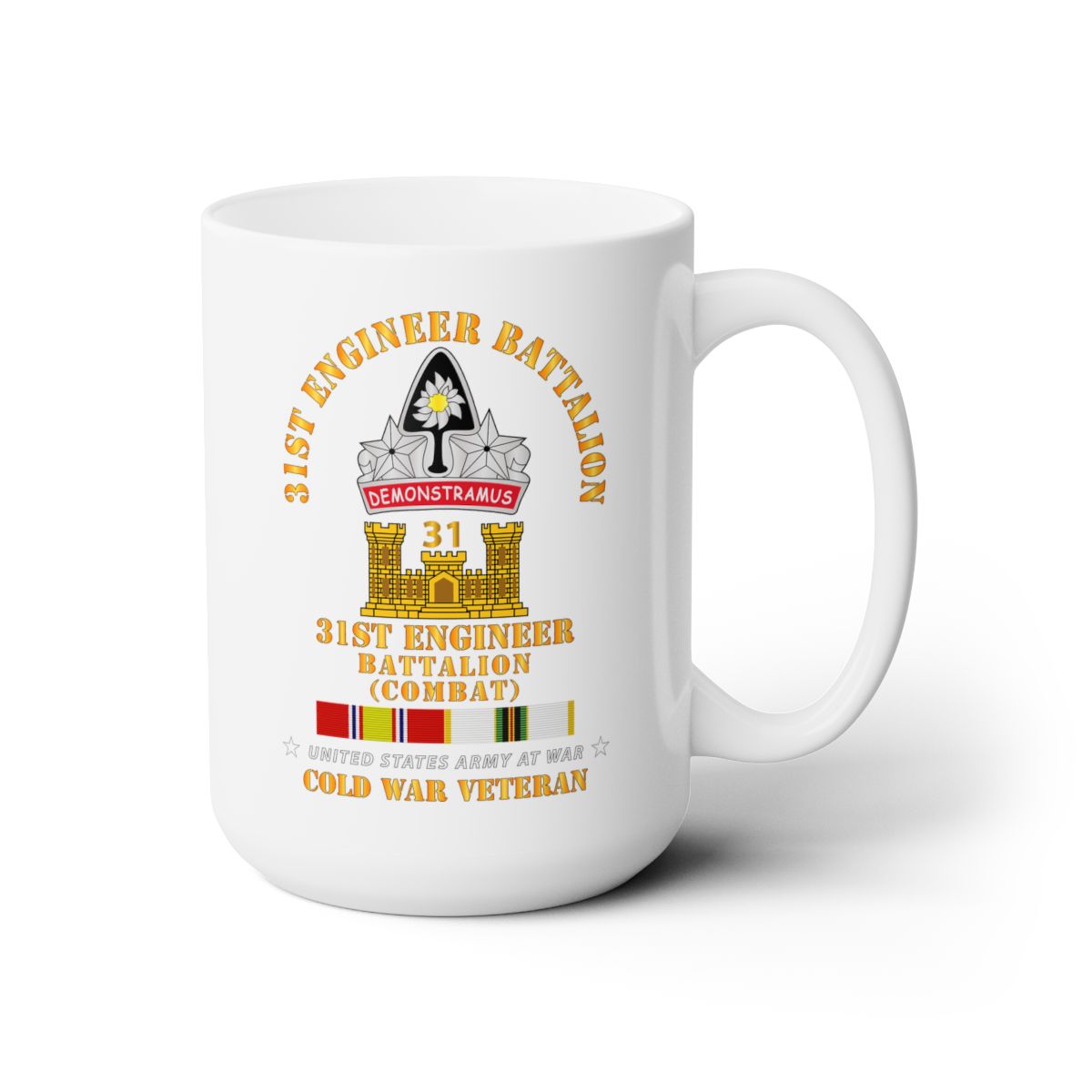 White Ceramic Mug 15oz - Army - 31st Engineer Bn (Combat) w COLD SVC