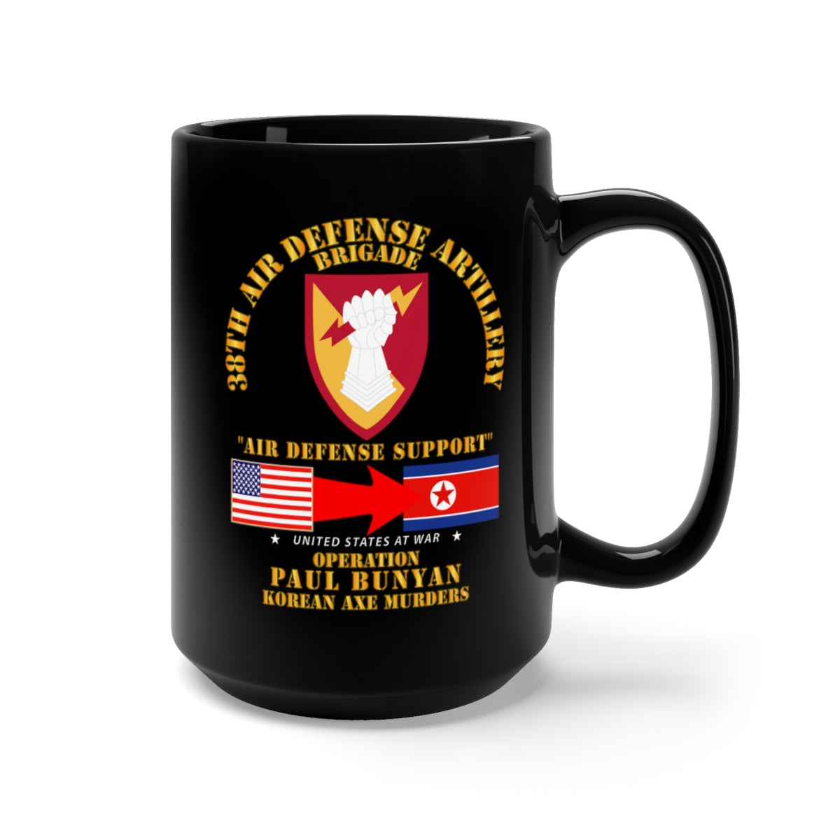 Black Mug 15oz - Operation Paul Bunyan - 38th ADA Bde - Korea