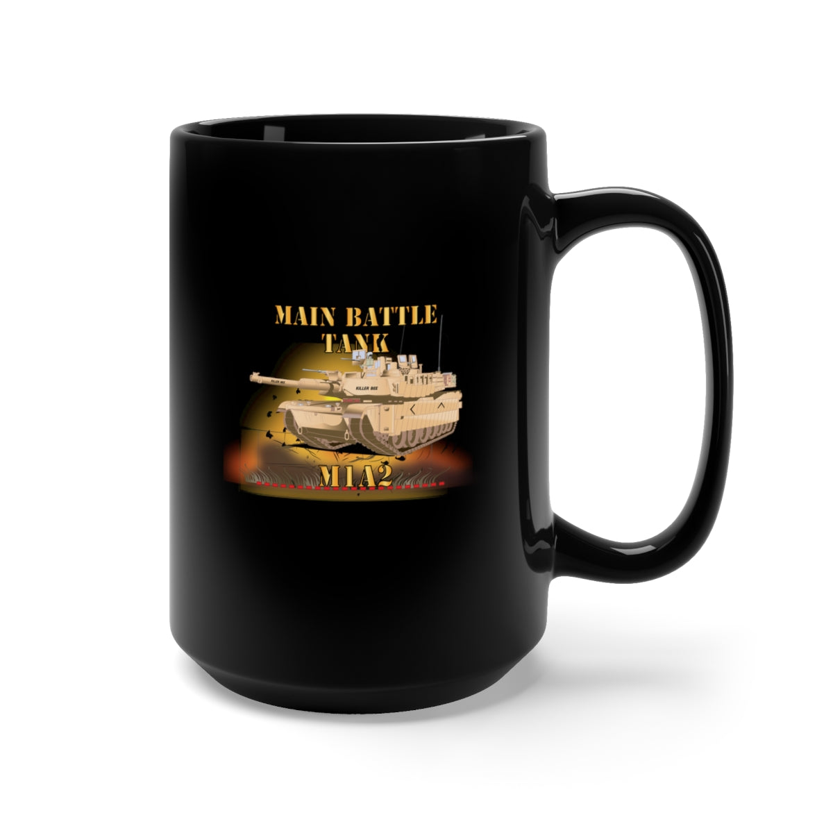 Black Mug 15oz - Army - Main Battle Tank - M1A2 X 300