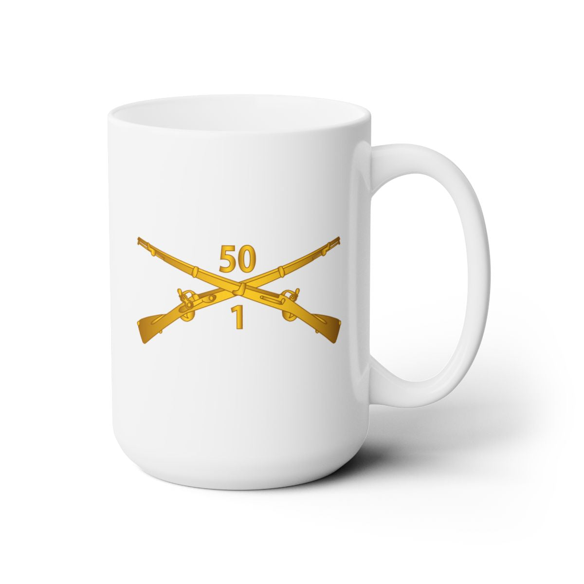 White Ceramic Mug 15oz - Army - 1st Bn, 50th Infantry Branch wo Txt