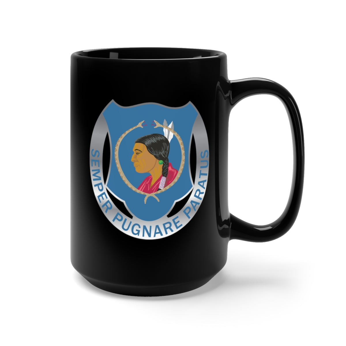 Black Mug 15oz - Army - 418th Infantry Regiment - DUI wo Txt X 300