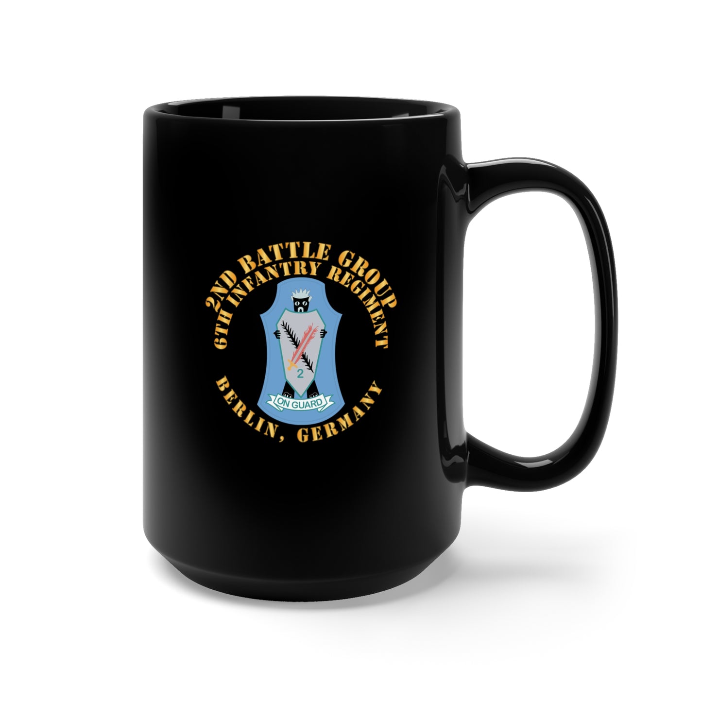 Black Mug 15oz - 2nd Battlegroup - 6th Infantry Regt - Berlin Bde, Germany