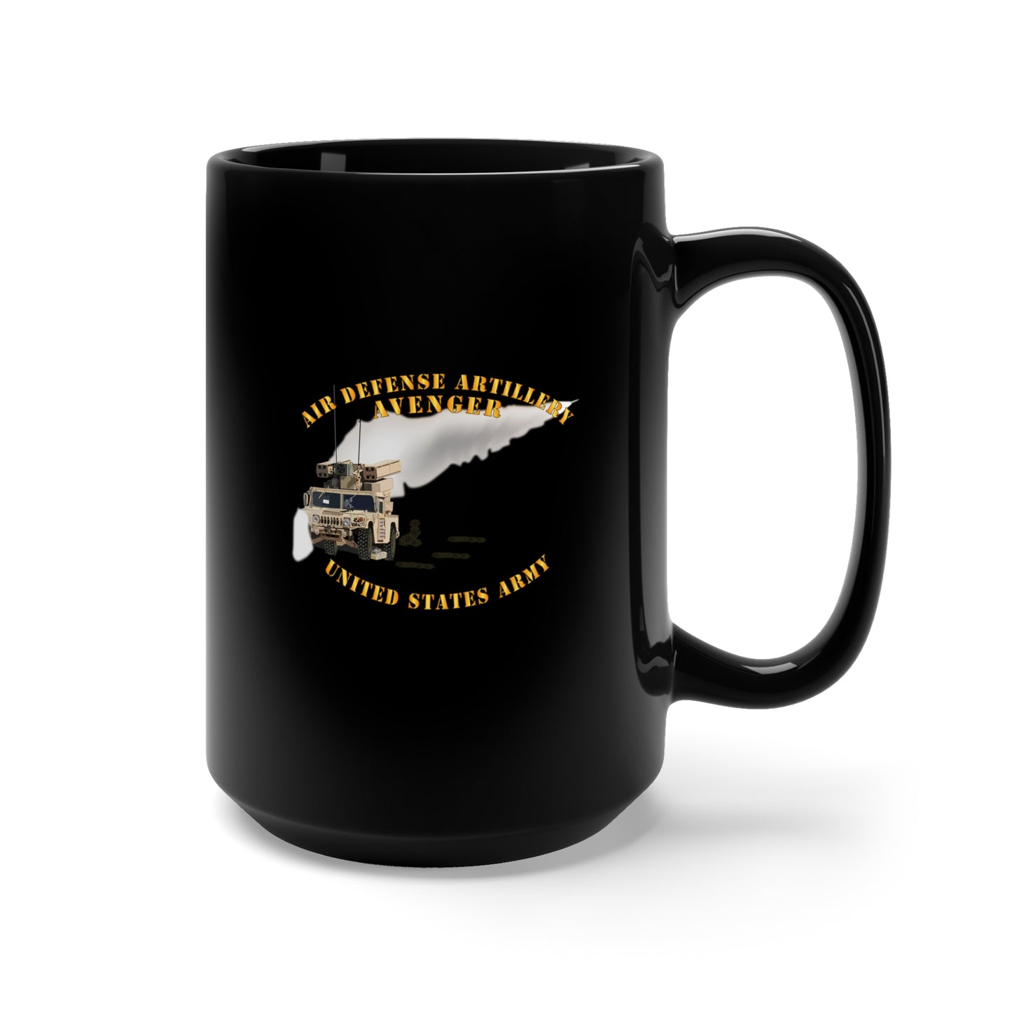 Black Mug 15oz - Army - Avenger Air Defense - Firing Missile