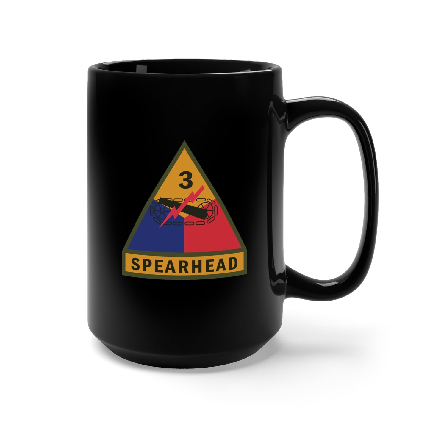 Black Mug 15oz - SSI - 3rd Armored Division w Name Tape X 300