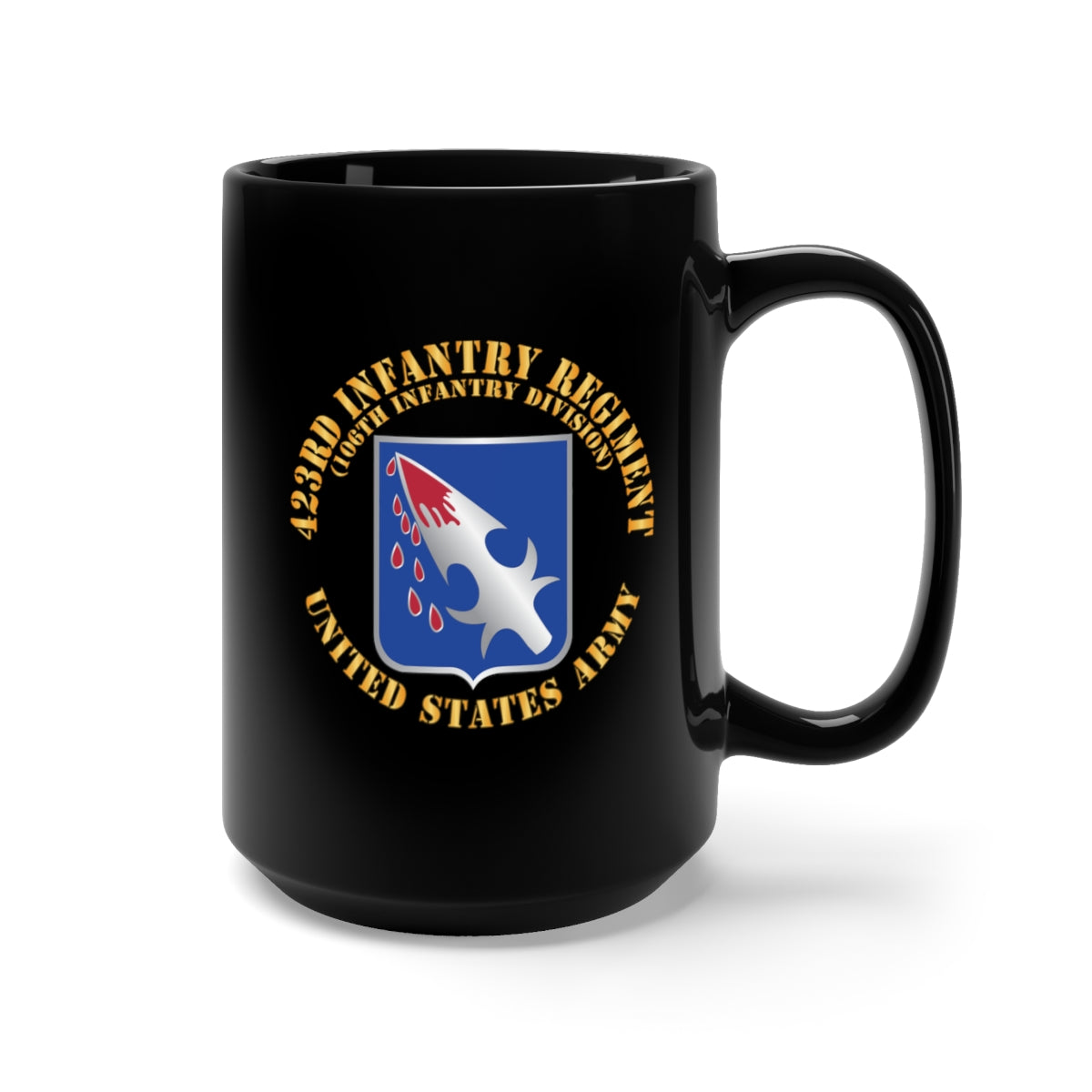 Black Mug 15oz - Army - 423rd Infantry Regiment - US Army w DUI X 300