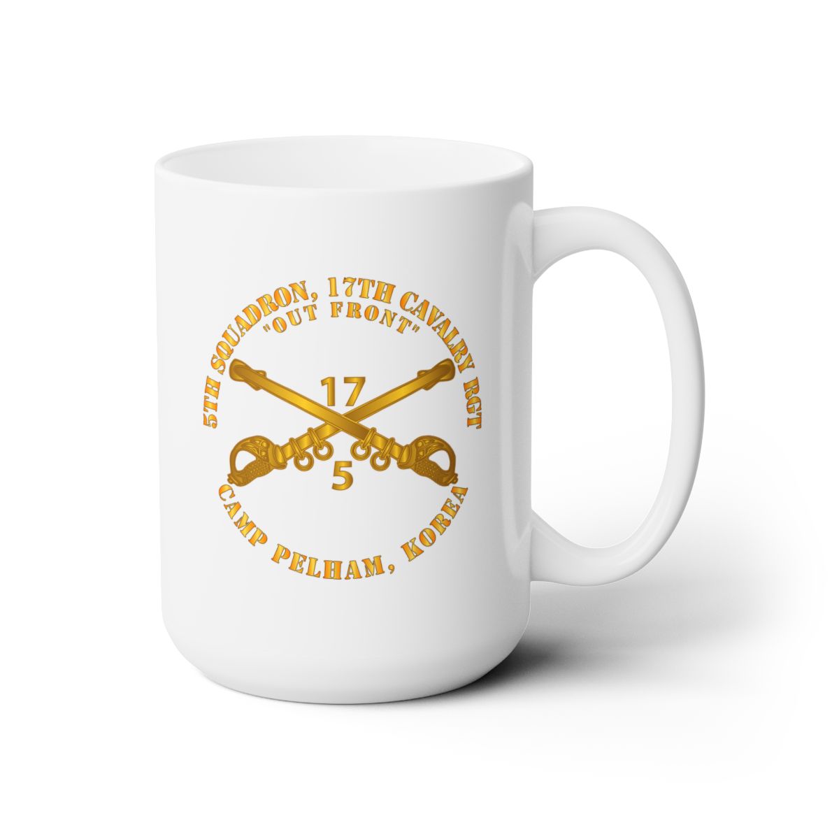 White Ceramic Mug 15oz - Army - 5th Sqn 17th Cavalry Regiment - Camp Pelham, Korea