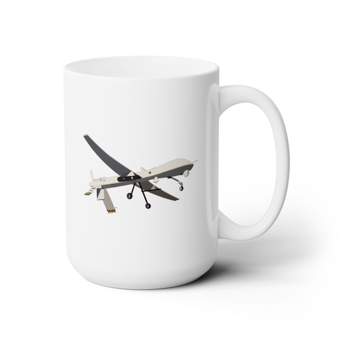 White Ceramic Mug 15oz - Aircraft - MQ1 - Predator