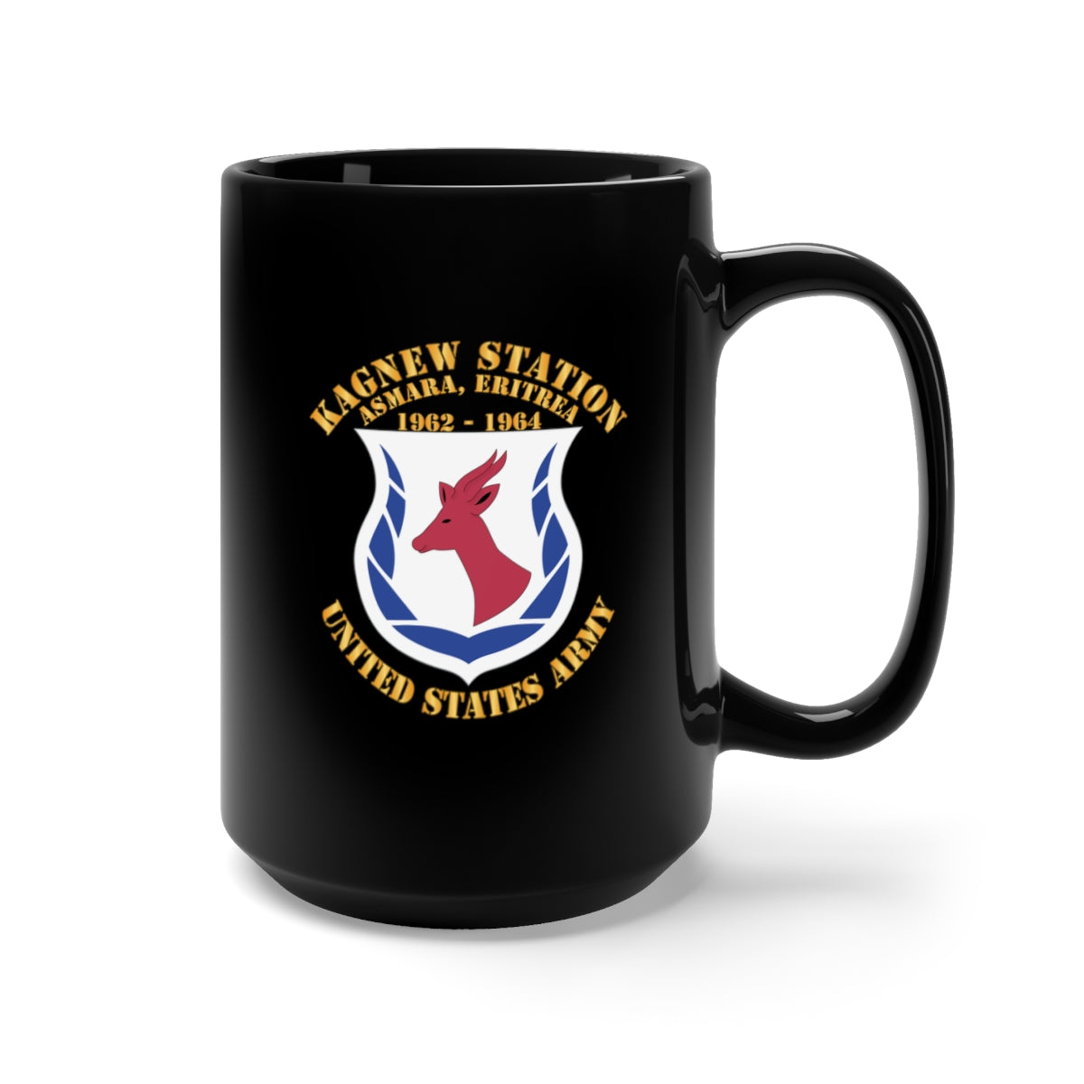 Black Mug 15oz - Army - Kagnew Station - Asmara, Eritrea - 1962 - 1964 X 300