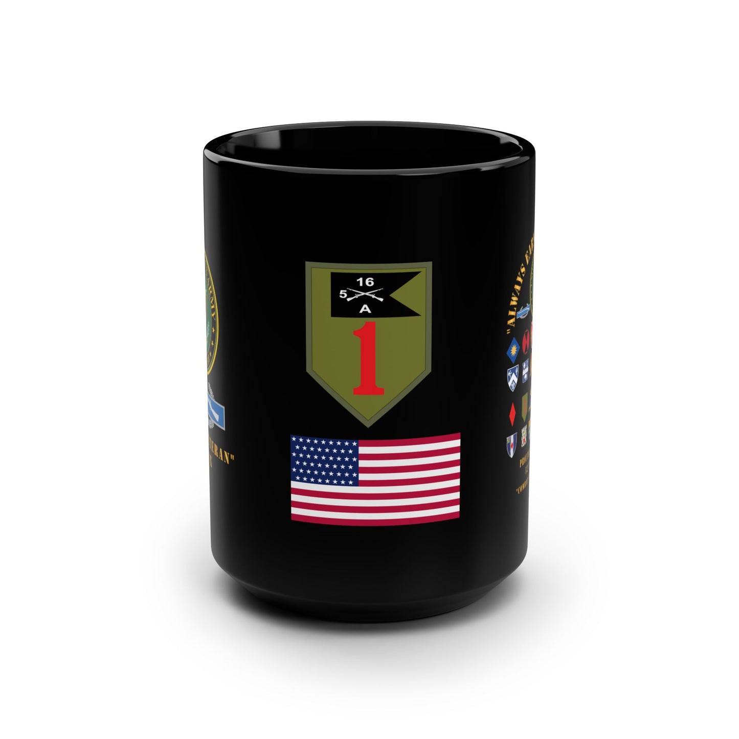 Patriotic Veteran's Black Mug, 15oz - Perfect for Military Appreciation, Gifts for Veterans, Coffee Lover's Mug, Army Pride, Home Decor - Combat Veteran - 11B40X - Retired Army with Multi Units