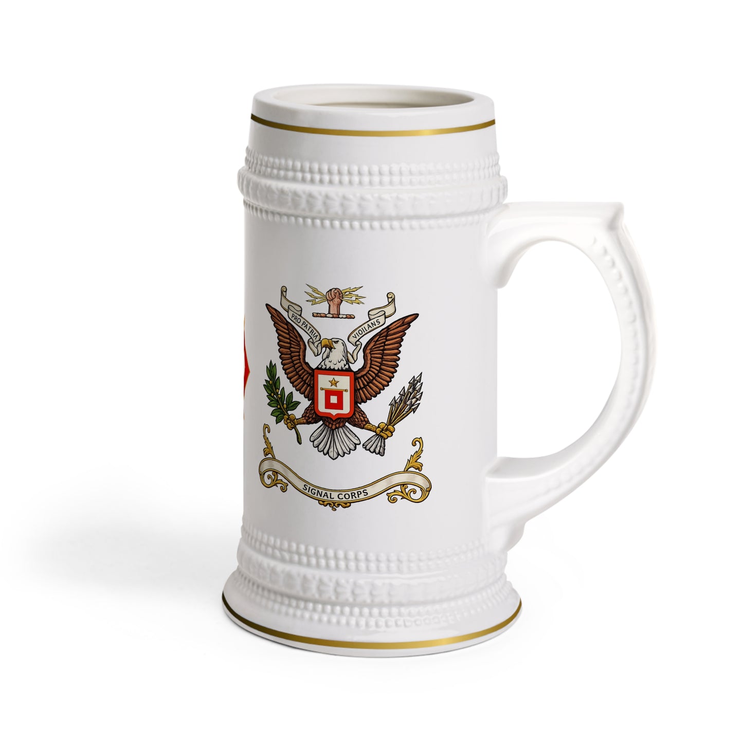 Signal Corps Coat of Arms Beer Stein Mug — Signal Corps Branch