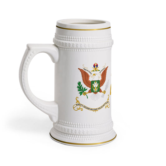 92nd Military Police Battalion Coat of Arms Beer Stein Mug