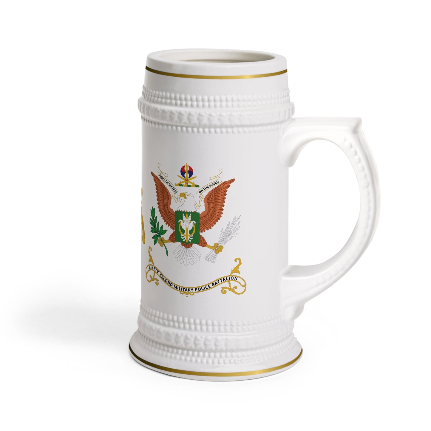 92nd Military Police Battalion Coat of Arms Beer Stein Mug