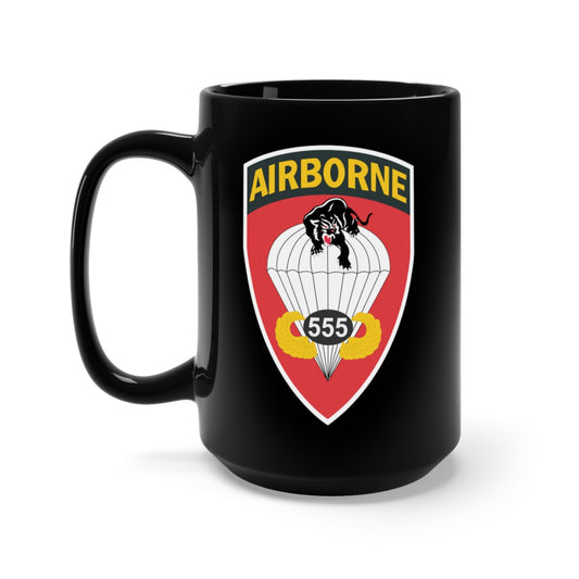 Black Mug 15oz - Army - 555th Parachute Infantry Battalion wo Txt X 300