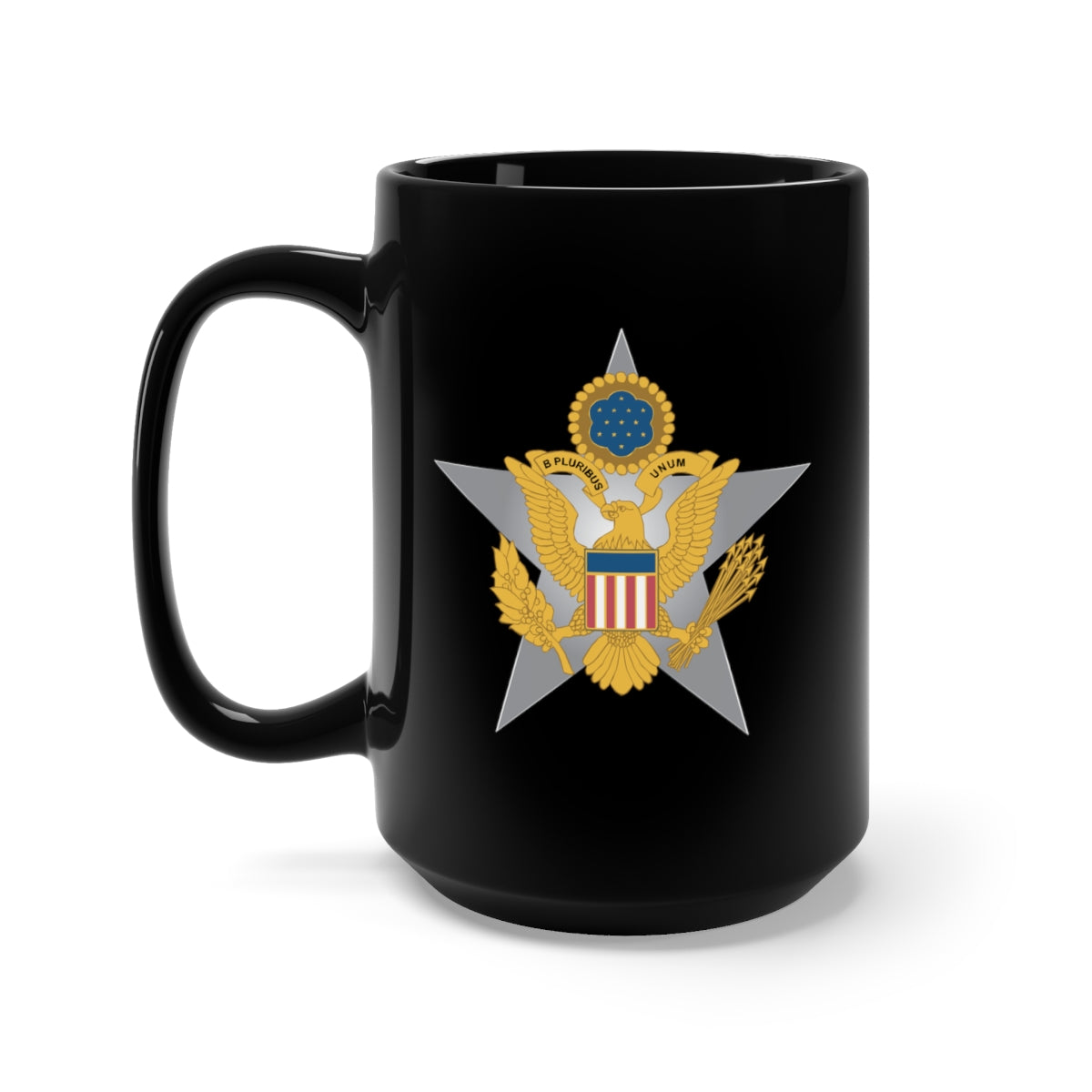 Black Mug 15oz - Branch Insignia - Officer - General Staff - White GradientX 300