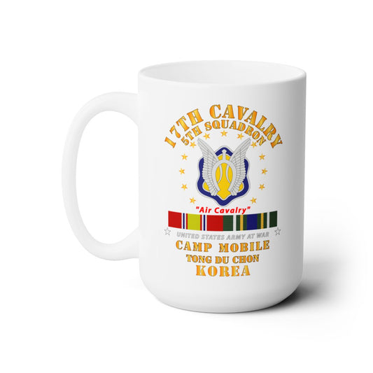 White Ceramic Mug 15oz - Army - 5th Squadron 17th Cavalry - Air Cav - Camp Mobile Korea w KDSM SVC