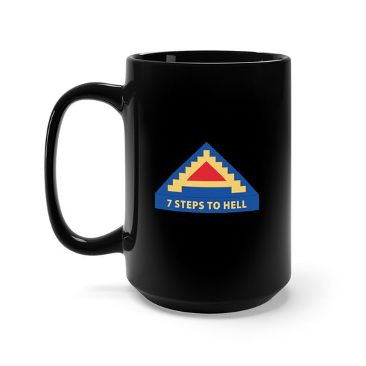 Black Mug 15oz - Army - 7th United States Army  w 7 Steps to Hell X 300