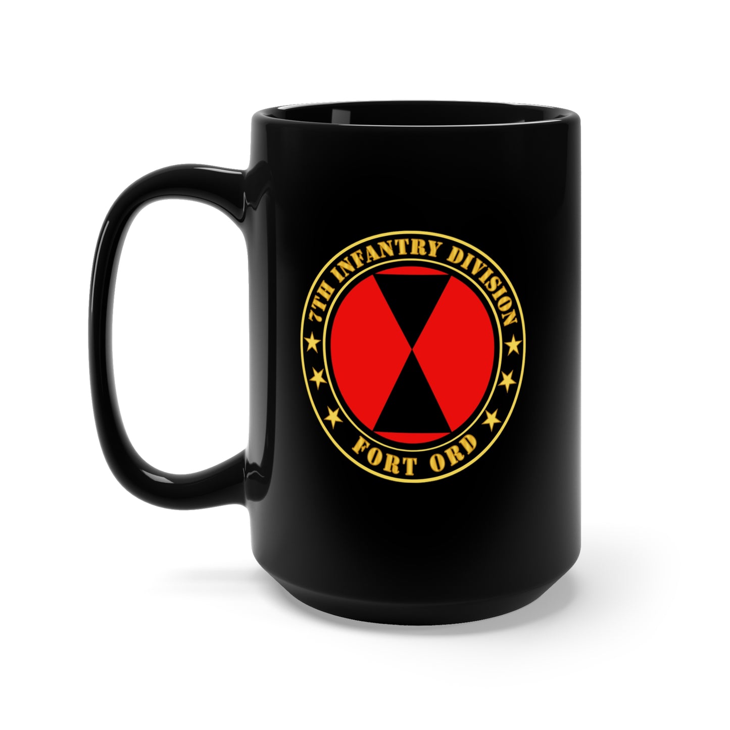 Black Mug 15oz - 7th Infantry Division - Fort Ord