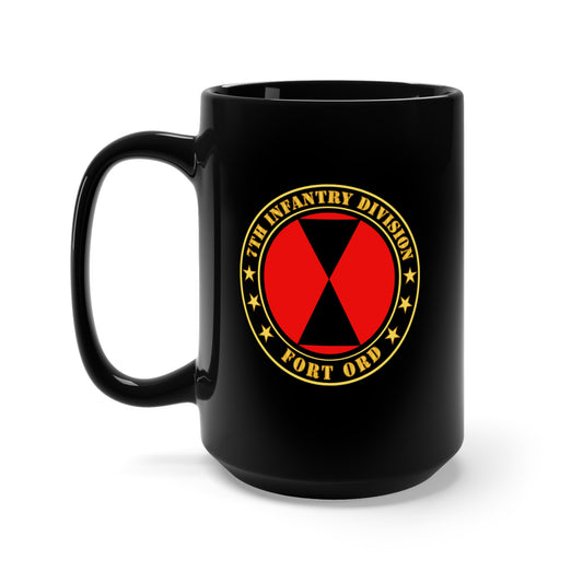 Black Mug 15oz - 7th Infantry Division - Fort Ord