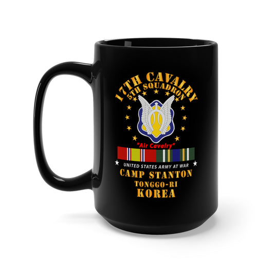 Black Mug 15oz - 5th Squadron 17th Cavalry - Air Cav - Camp Stanton - Korea w KDSM SVC