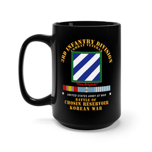 Black Mug 15oz -  3rd ID - Battle Chosin Reservoir w KOREA War SVC