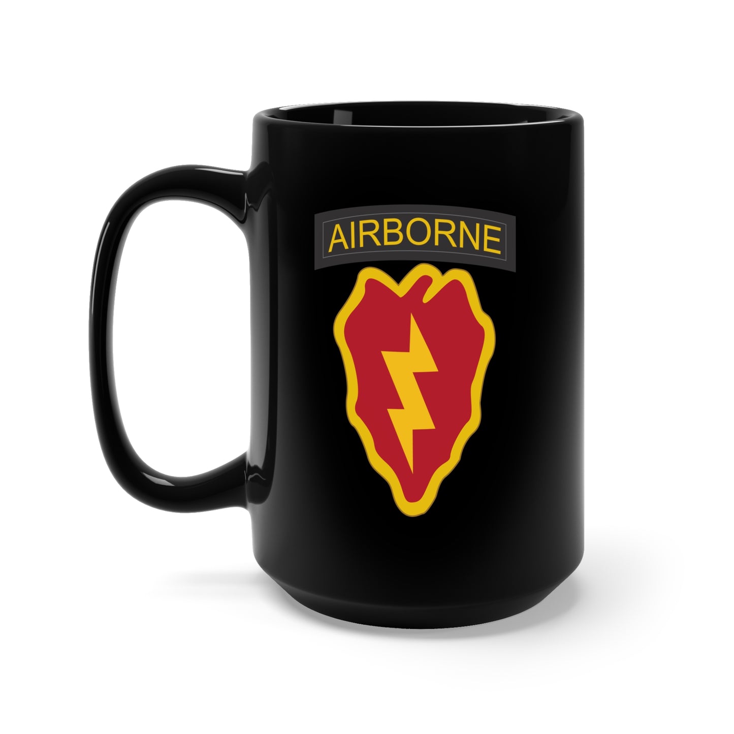 Black Mug 15oz - SSI - 25th Infantry Division with txt X 300