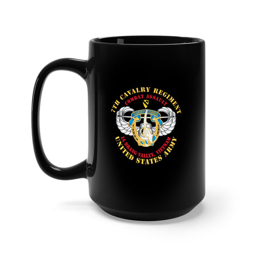 Black Mug 15oz - Army - Air Assault - 7th Cav - IA Drang X300