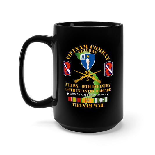 Black Mug 15oz - 5th Bn 46th Infantry - 198th Infantry Bde w VN SVC