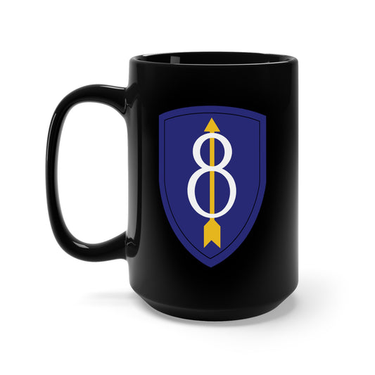 Black Mug 15oz - SSI - 8th Infantry Division wo Txt X 300