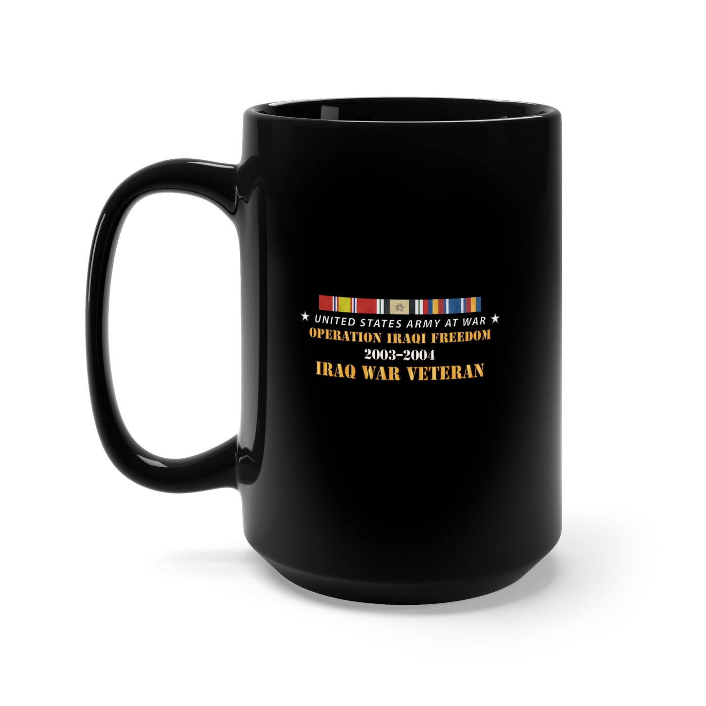 Black Mug 15oz - OIF IRAQ SVC Bar - At War X 300