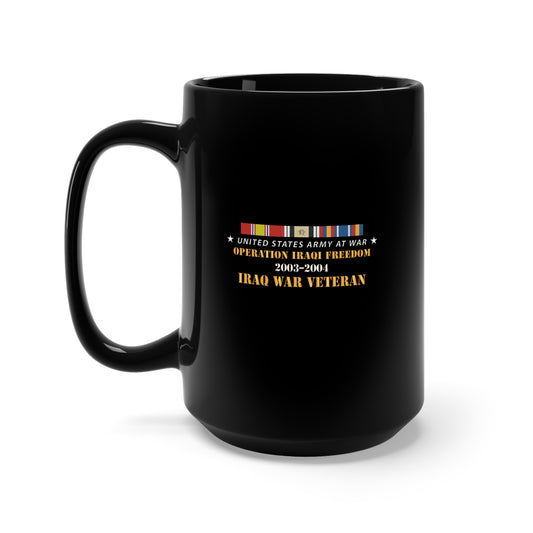 Black Mug 15oz - OIF IRAQ SVC Bar - At War X 300