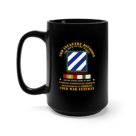 Black Mug 15oz - Army - 3rd ID - Germany w Cold War SVC