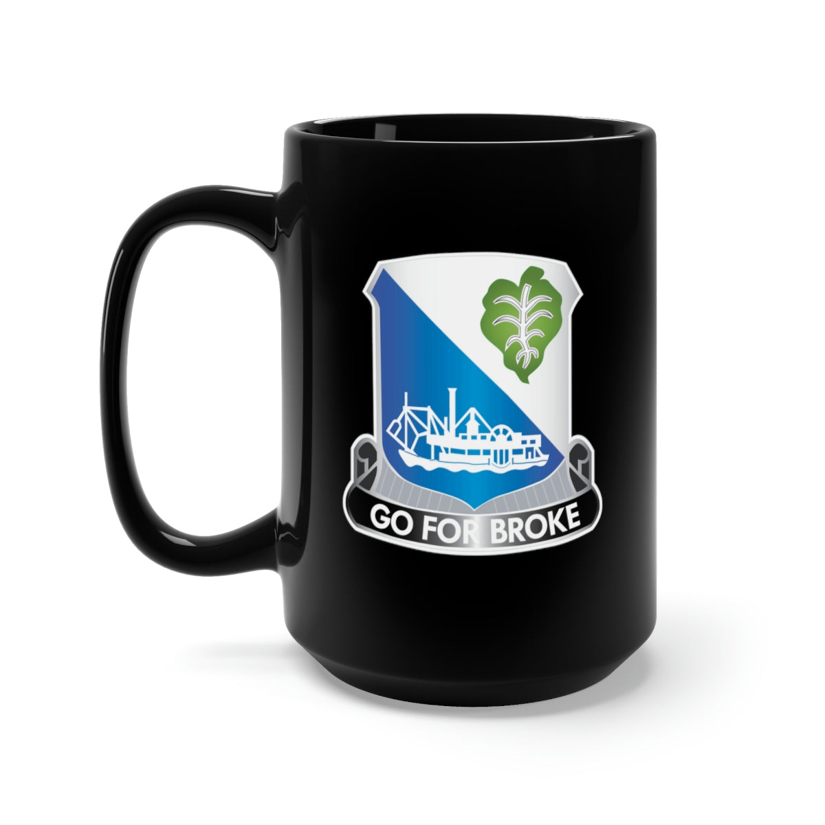 Black Mug 15oz - 100th Infantry Battalion - DUI wo Txt X 300