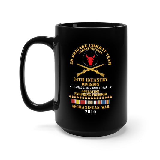 Black Mug 15oz - 2nd Brigade Combat Team, 34th ID - Enduring Freedom Combat Veteran x 300