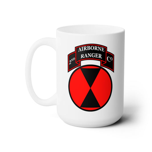 White Ceramic Mug 15oz - 2nd Ranger Company - 7th Infantry Division - SSI X 300