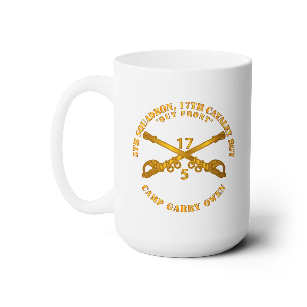 White Ceramic Mug 15oz - Army - 5th Sqn 17th Cavalry Regiment - Camp Garry Owen - Korea