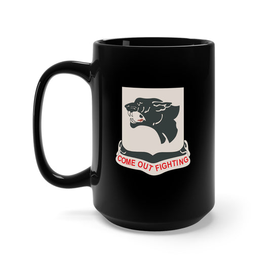 Black Mug 15oz -  Army - 761st Tank Battalion - Black Panthers wo Txt